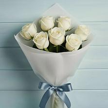 Букет 7 Белых роз Эдлесс Лав в Кулой