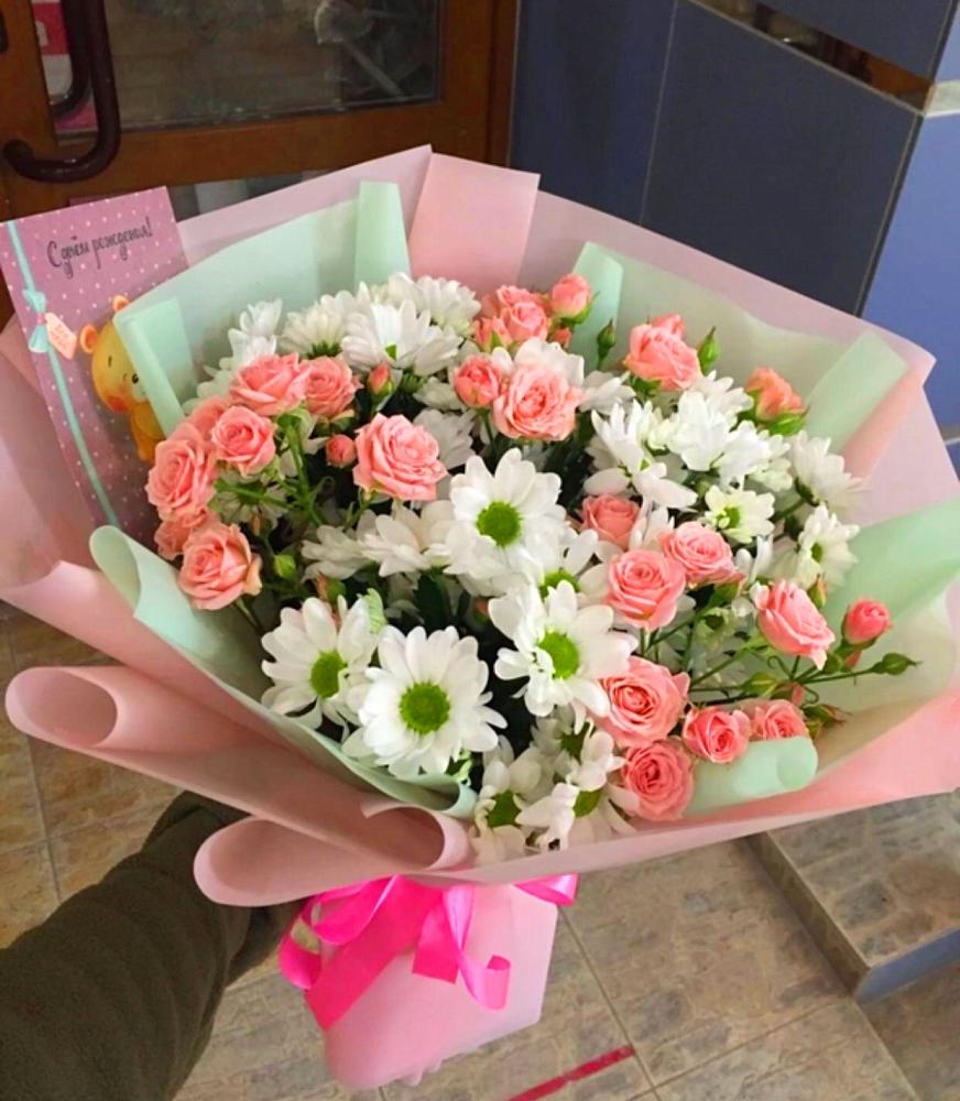 Букет цветов из: Розы и Хризантемы в Кулой