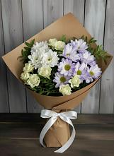 Букет цветов из:  Хризантемы и Розы в Кулой