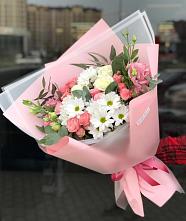 Букет цветов из:  Розы, Лизиантусы и Хризантемы в Кулой