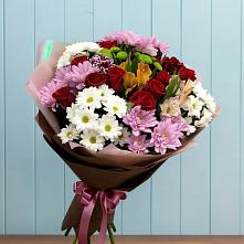 Букет цветов из:  Розы, Хризантемы и Альстромерии #REPLACE_PRED# Кулой