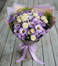 Букет цветов из:  Хризантемы и Розы в Кулой